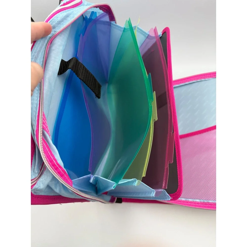 Case-it The Mighty Zip Tab 3 Inch Zipper Binder Rainbow Tie Dye NWT T-641-P